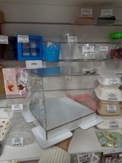 Коробка под торт с прозр куполом Волна 15х15х14 Белая