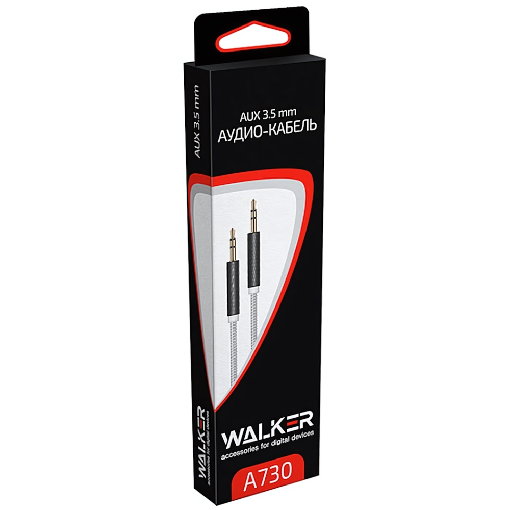 Кабель 3.5 Jack (M) - 3.5 Jack (M) WALKER WCA-730 1m металлический
