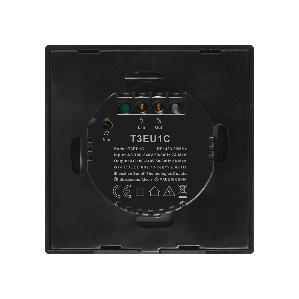 Выключатель сенсорный Sonoff TX T3EU1C WiFi & RF (Черный/1)