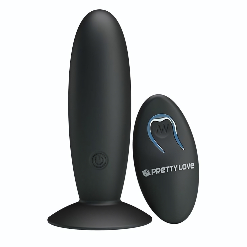 Анальная пробка с вибрацией и пультом управления Remote Control Vibrating Plug - 11 см. (Цвет: черный)