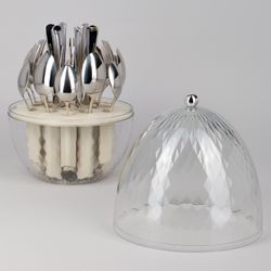 НАБОР СТОЛОВЫХ ПРИБОРОВ НА ВРАЩАЮЩЕЙСЯ ПОДСТАВКЕ, 24ПР., СТАЛЬ 18/10