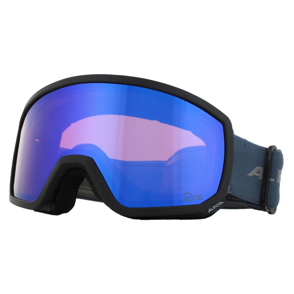 Очки горнолыжные ALPINA Scarabeo S Q-Lite Black-Dirtblue Matt/Q-Lite Blue S2 (б/р)