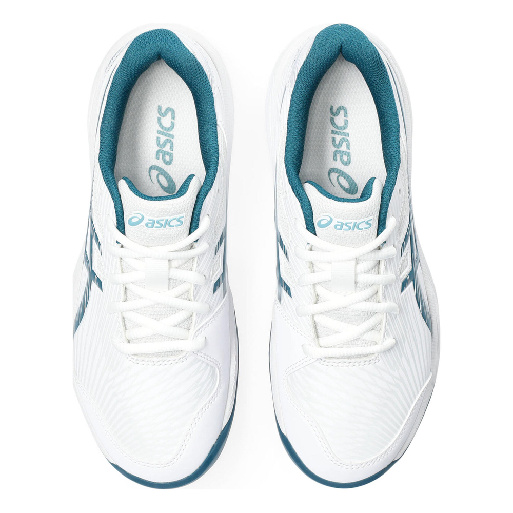 Детские теннисные кроссовки ASICS Gel-Game 9 GS Clay Court Shoe Kids - White, Petrol