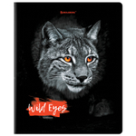 Тетрадь А5 48 л. BRAUBERG скоба клетка выборочный лак "Wild eyes" (микс в спайке) (20 штук в упаковке)