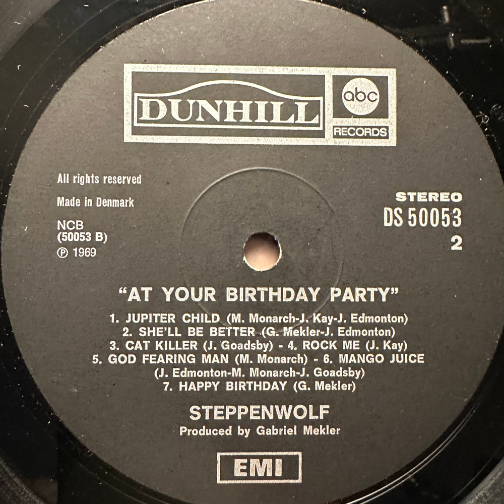 Steppenwolf ‎– At Your Birthday Party (Дания 1969г.)