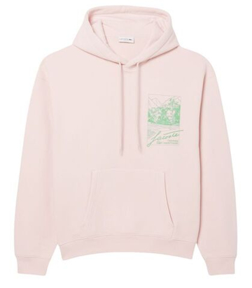 Мужская теннисная кофта Lacoste Printed Fleece - light pink