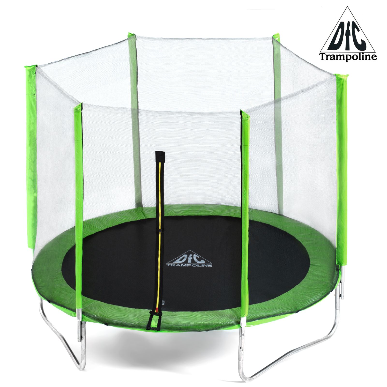 Батут DFC Trampoline Fitness с сеткой 8ft Зеленый фото №1