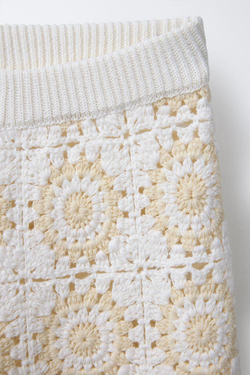 ZARA ВЯЗАНЫЕ БРЮКИ, ЭКРЮ