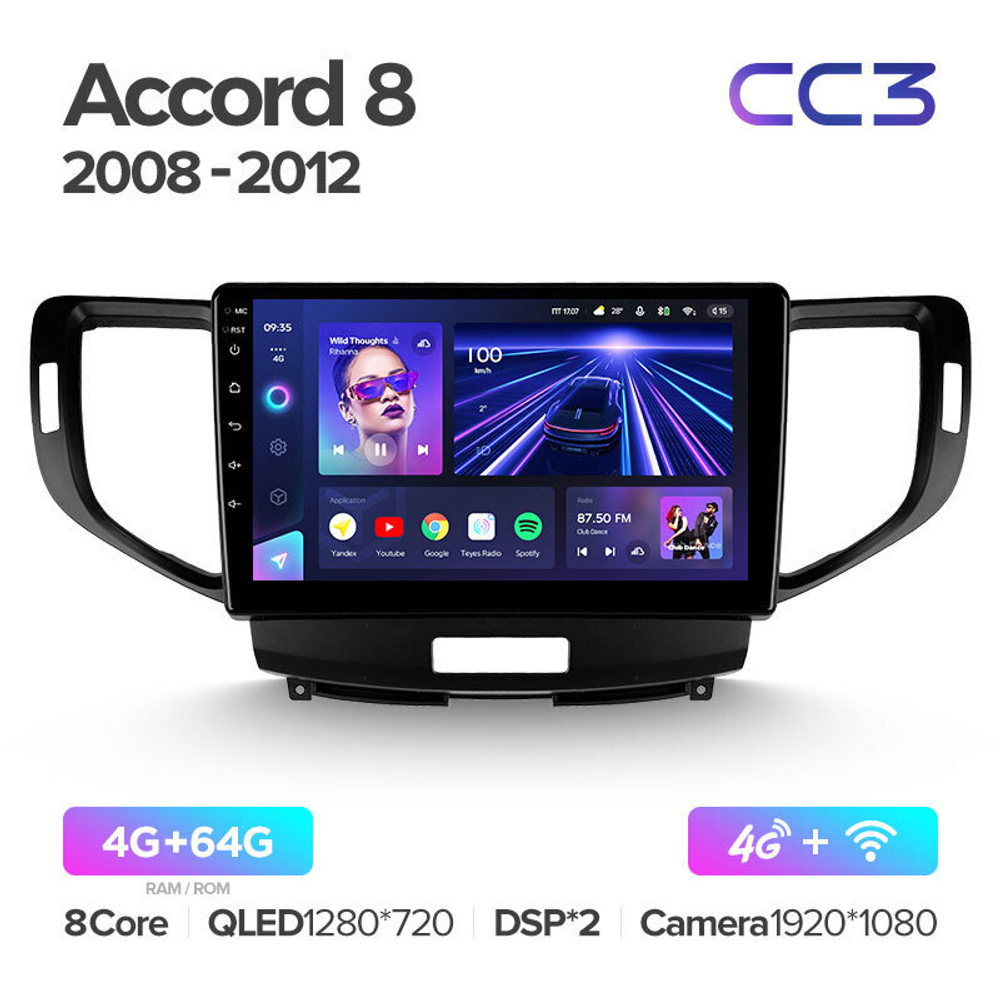 Teyes CC3 9" для Honda Accord 2008-2012