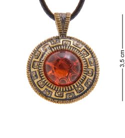 AM-3362 Подвеска «Жетон Летучая мышь» (латунь, янтарь)