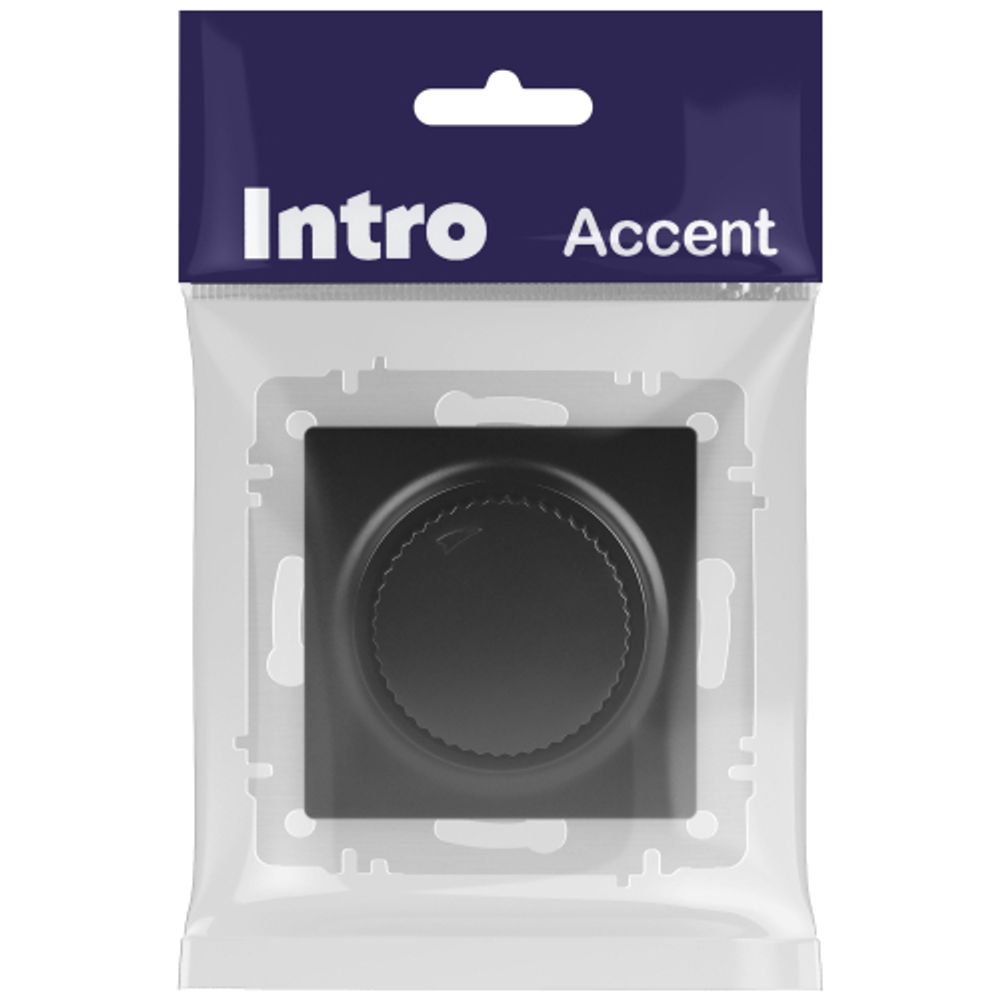 Светорегулятор Intro Accent 6-401-05 поворотный, 600Вт 230В, IP20, СУ, антрацит | Intro