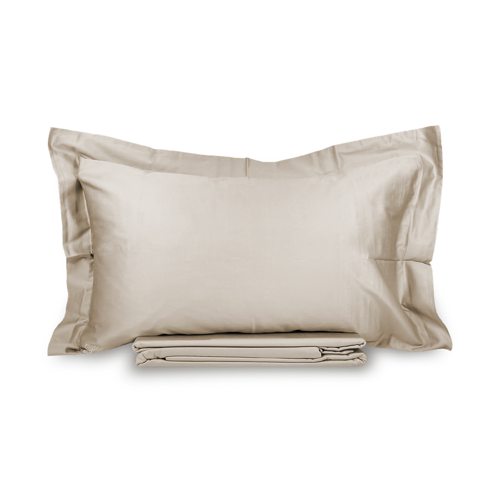 Однотонное постельное белье из сатина | Beige