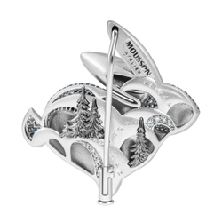 Брошь Заяц с сапфирами, бриллиантами и эмалью, Brs0269-6/2