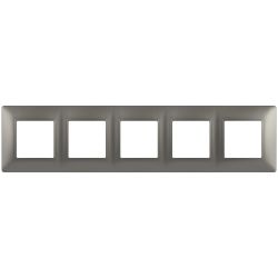 Рамка для розеток и выключателей ЭРА Elegance 14-5005-16 на 5 постов, титан