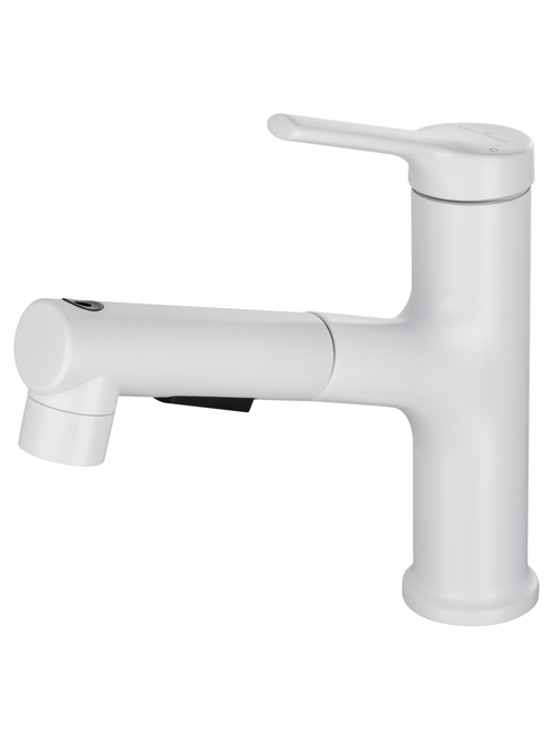 Смеситель для раковины с выдвижным изливом WONZON & WOGHAND, Белый матовый (WW-A40862-MW)