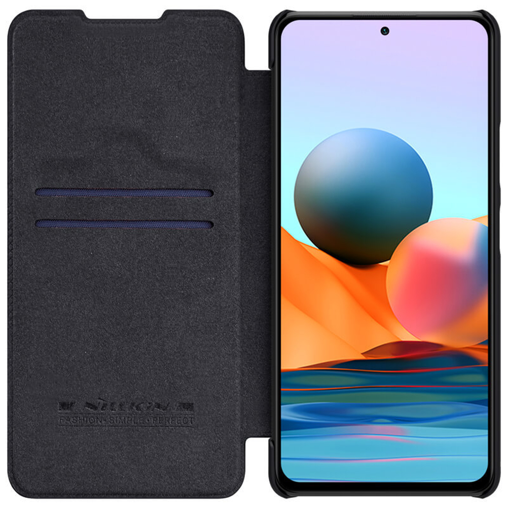 Кожаный чехол-книжка Nillkin Leather Qin для Xiaomi Redmi Note 10 Pro