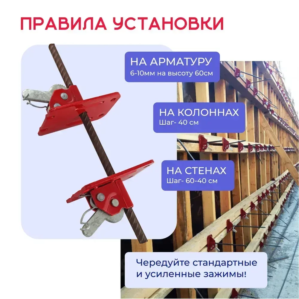 Пружинный зажим для опалубки HIT упаковка 50 шт.