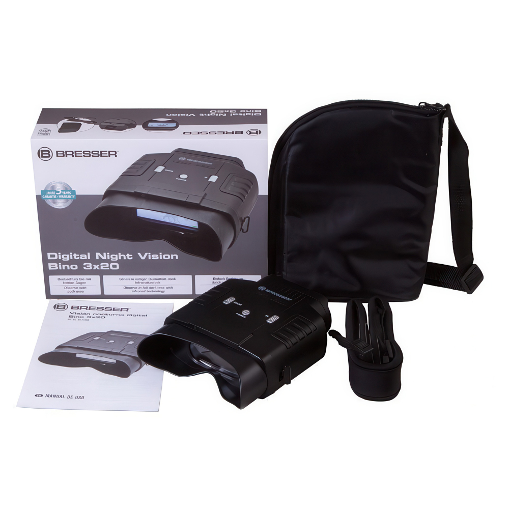 Бинокль ночного видения цифровой Bresser 3x26 — комплект поставки