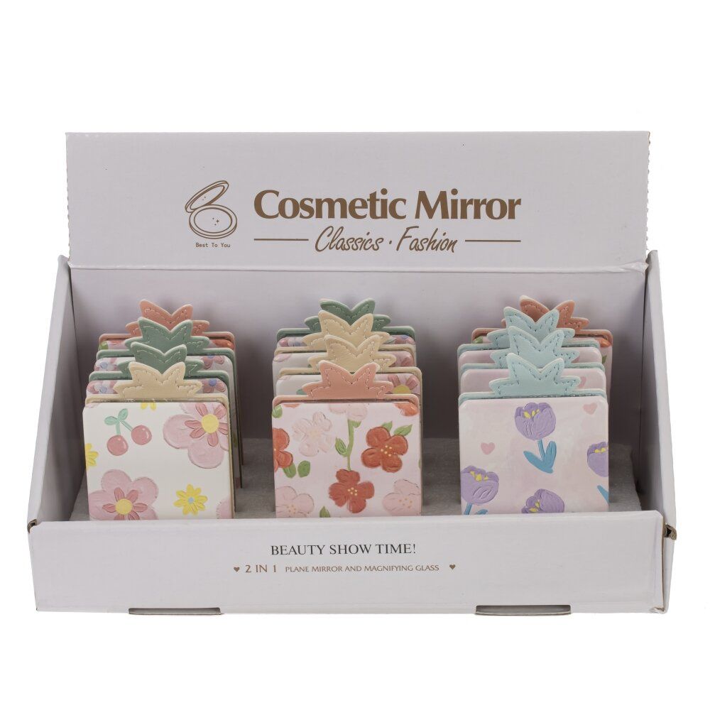 GAEM Зеркало карманное (блок 12шт), L6,5 W10,5 H1 см, 4в.