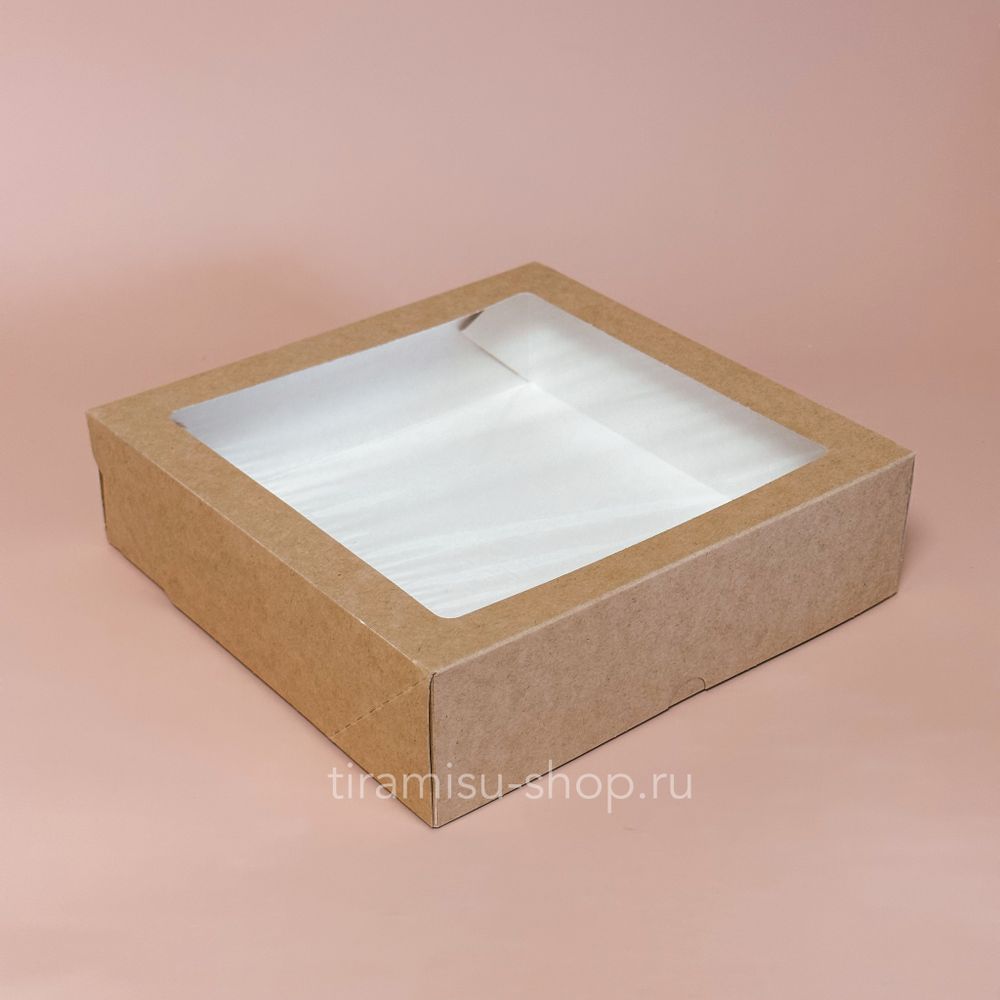 Коробка для десертов крафт, 20 х 20 х 5 см