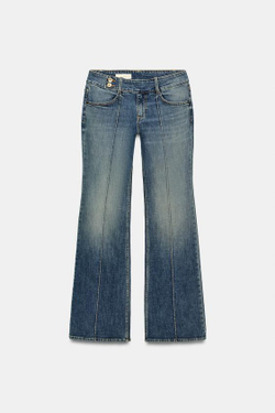 ZARA ДЖИНСЫ TRF BOOTCUT С НИЗКОЙ ПОСАДКОЙ, СИНИЙ