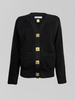 Кардиган 2365 на массивных золотых пуговицах с карманами спереди