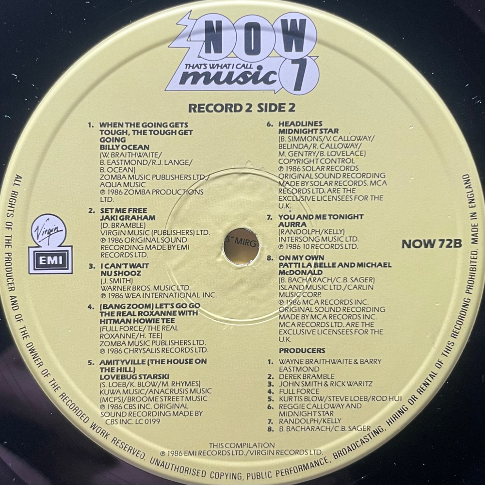 Сборник Now That's What I Call Music 7 2LP (Англия 1986г.)