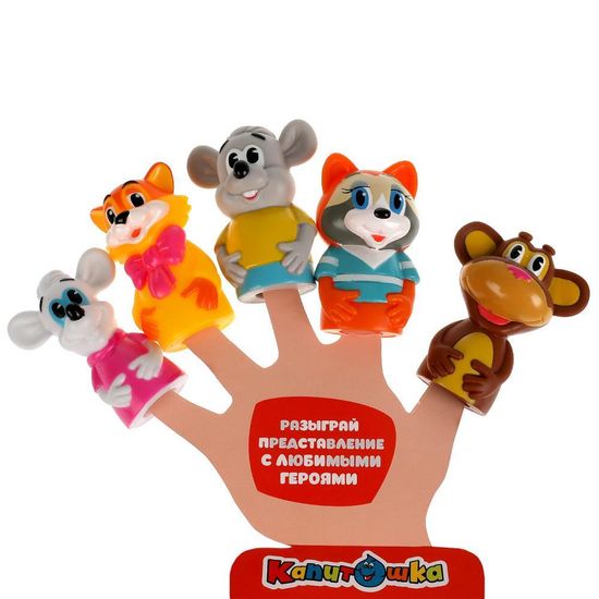 Игрушка пластизоль для купания пальчиковый театр герои ЭКРАН в блист. КАПИТОШКА