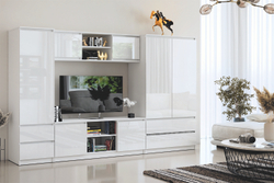 Тумба ТВ Челси, Белый глянец холодный, Белый