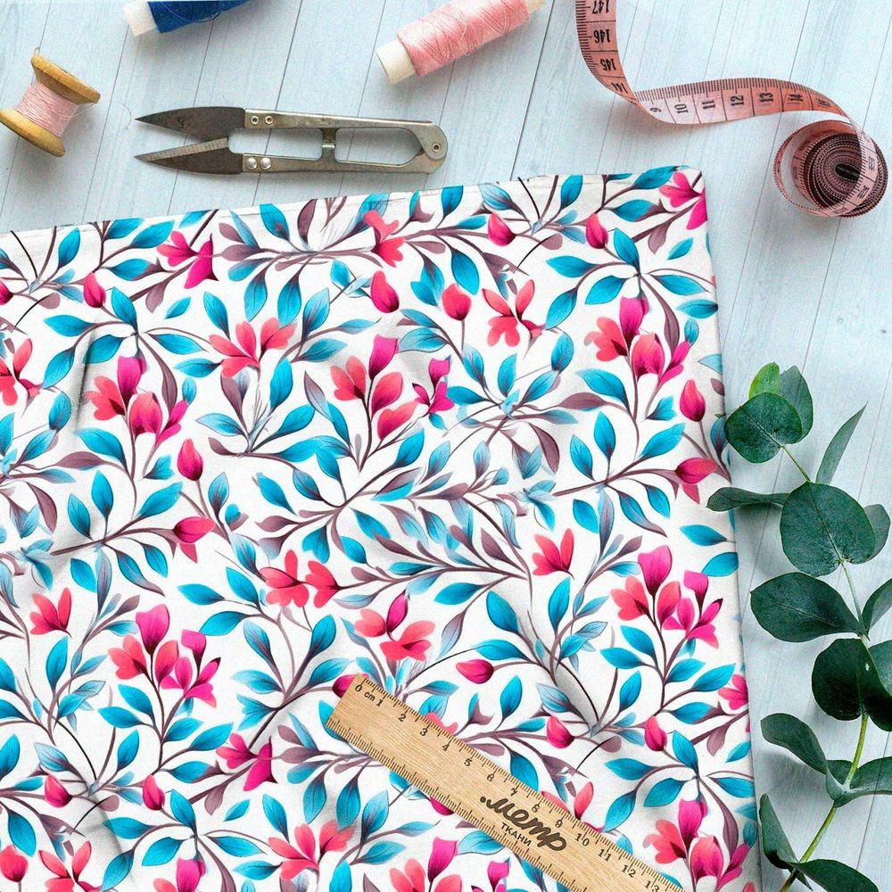 Ткань премиум габардин мелодия сада