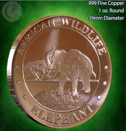 США 1 унция Дикая природа Африки - Слон