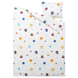 IKEA AFTONSPARV  (ИКЕА АФТОНСПАРВ)  -  Пододеяльник и наволочка, космос/мультиколор, 150x200/50x60 см