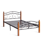 Кровать AT-803 дерево гевея/металл, 120х200см, красный дуб/черный