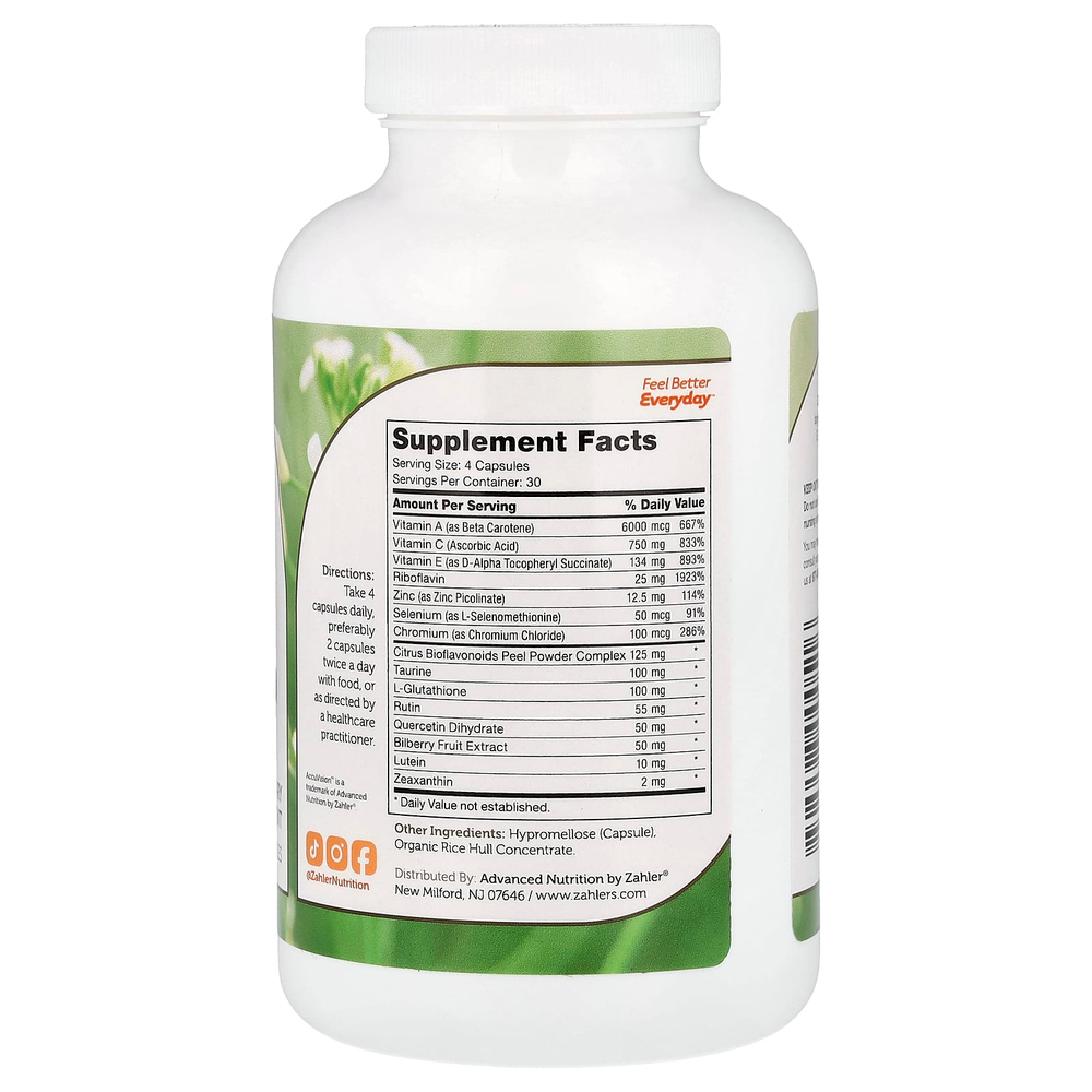 Zahler, AccuVision™, улучшенная формула для здоровья глаз, 120 капсул