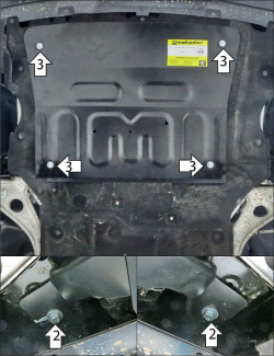 Защита алюминиевая 4 мм Д, КПП для Hongqi HS5; с 2023 Motodor.343901