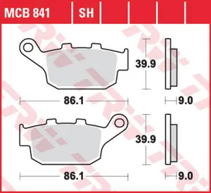 Колодки тормозные дисковые TRW MCB841SH