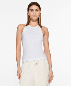 Oysho Топ на бретелях в рубчик, экрю