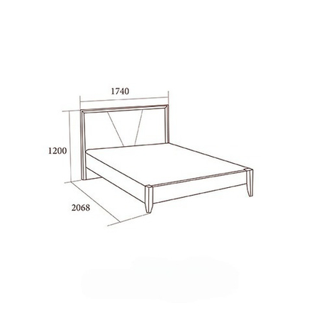 МОДЕНА ДУБ САТИН Кровать с мягким элементом