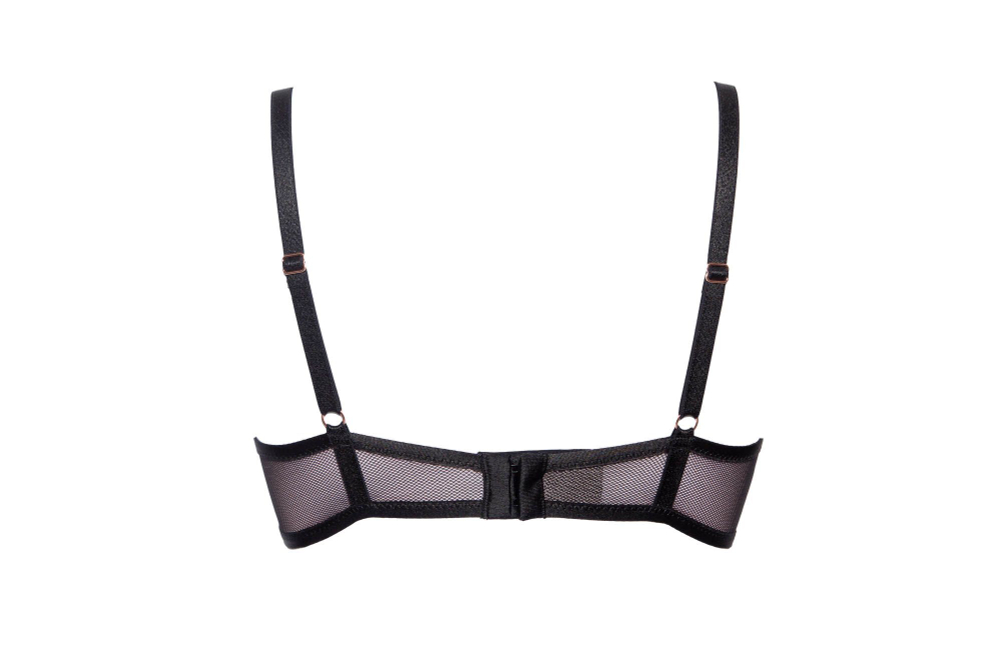 Супер пуш-ап бюстгальтер Glossy Iris с эффектом мерцания (Размер: 80D) (Цвет: черный с розовым)