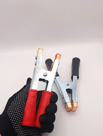 Зажим КЛЕМЫ (крокодил) для проводов АКБ до 1000 А (2 шт.) длина 150 мм медные наконечники