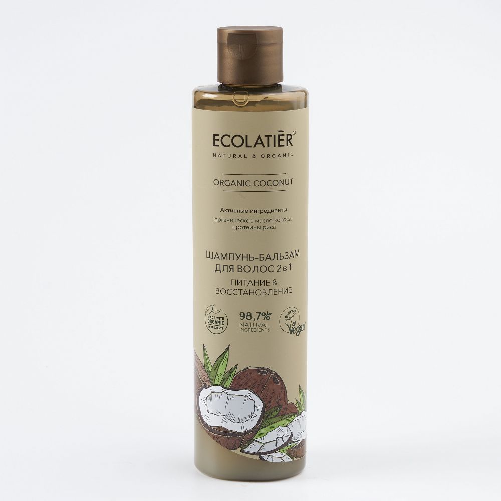 Ecolatier Organic Coconut шампунь-бальзам для волос 2в1, 350мл