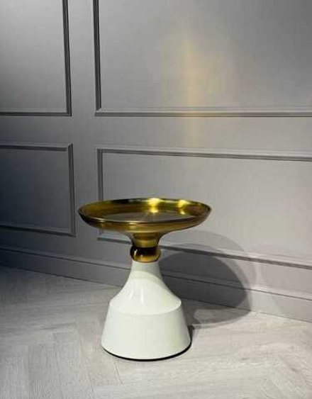 Стол журнальный Ist Casa Ажур, 51x54 см, белый, золото