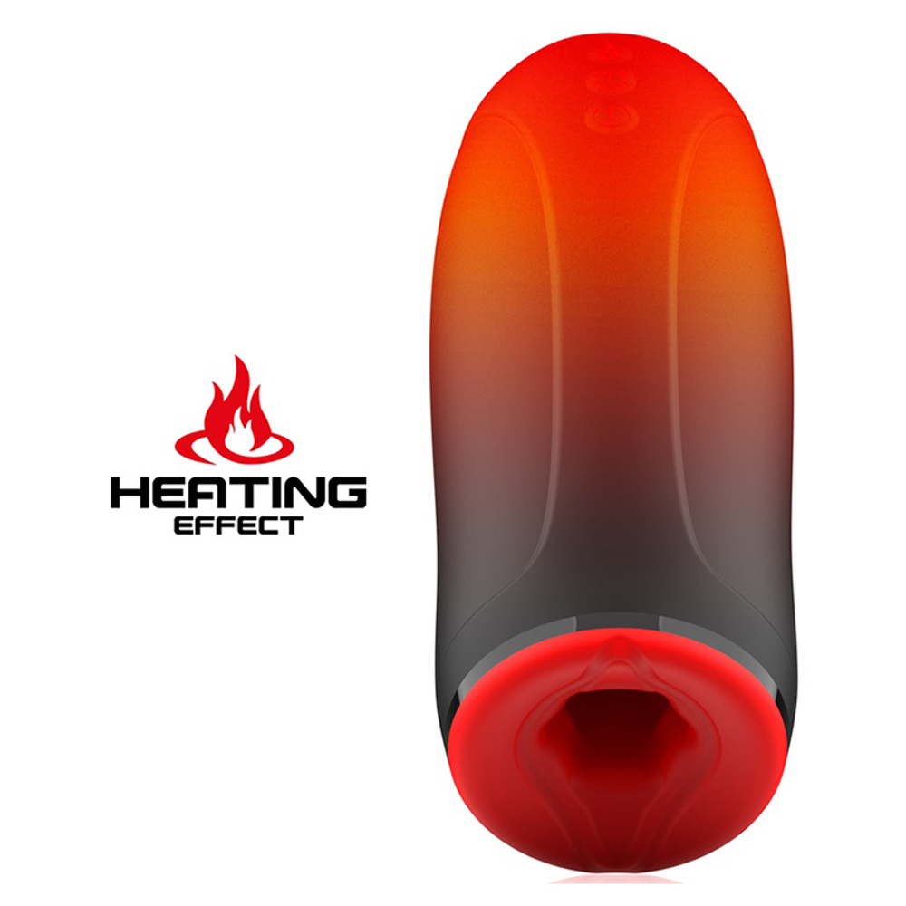 Автоматический вибромастурбатор 13,5см с эффектом нагрева и маятниковыми движениями JamyJob Heat Swing-R & Vibration Masturbator