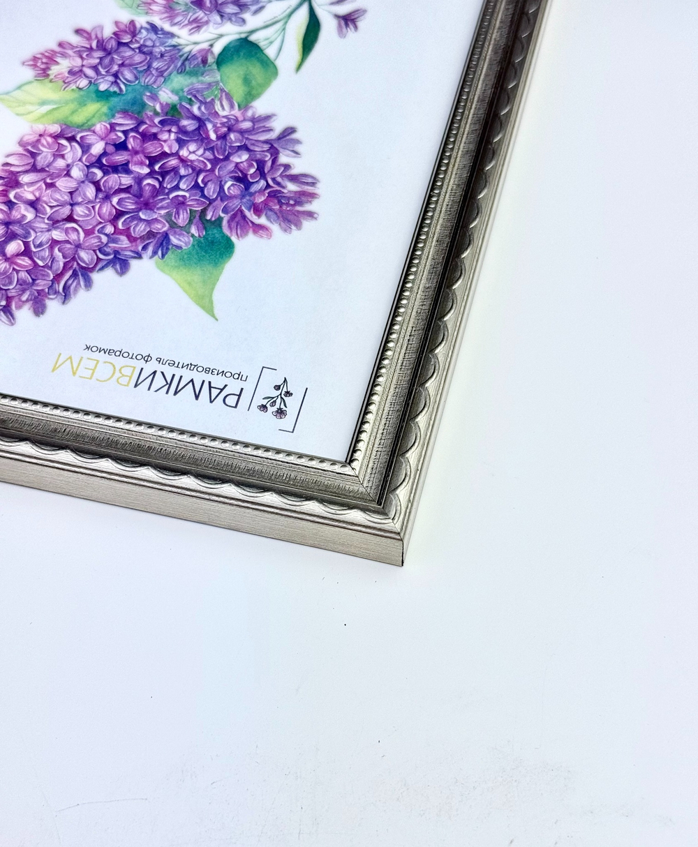 Фоторамка 21х30 см серебро, орнамент, арт. 2130.695364