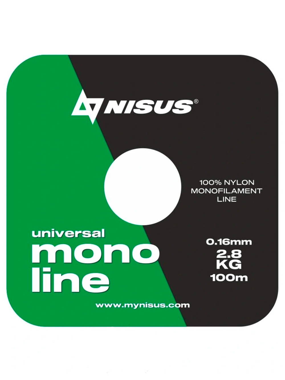Леска для рыбалки Nisus MONOLINE Green Nylon 0,16mm/100m (N-MG-016-100)