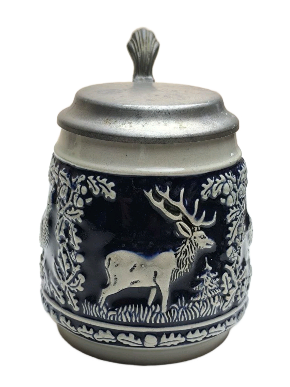 Кружка пивная (керамика с оловянной крышкой)