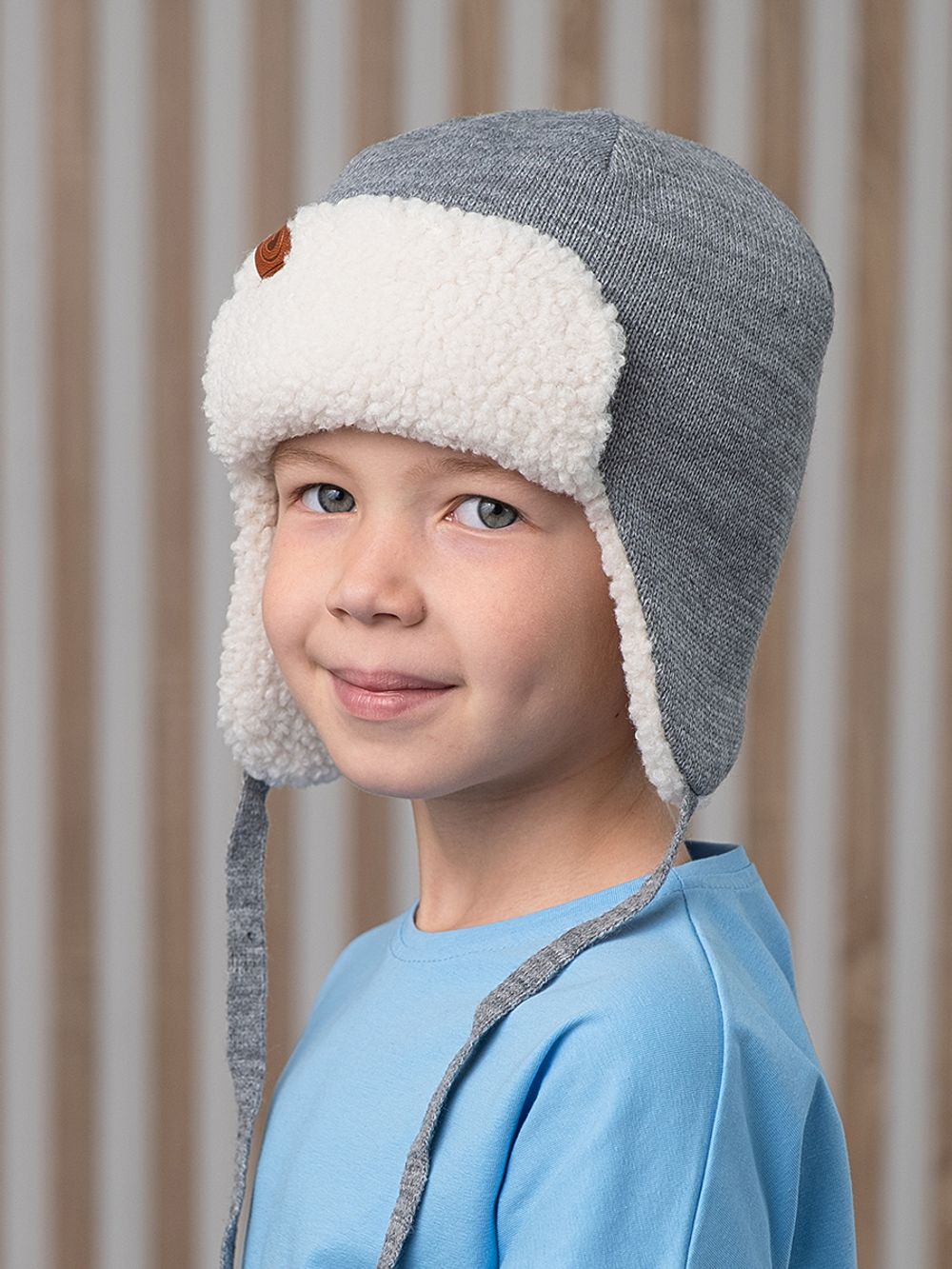 Шапка зимняя вязаная (Пепельный) ТОКИ