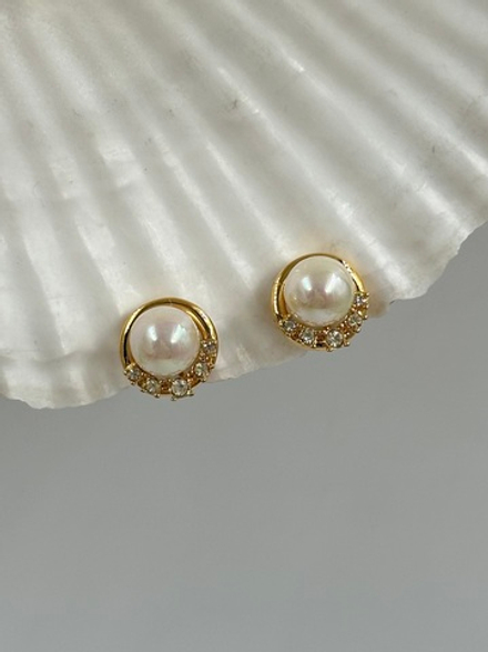 Клипсы с «жемчугом» и кристаллами D'Orlan