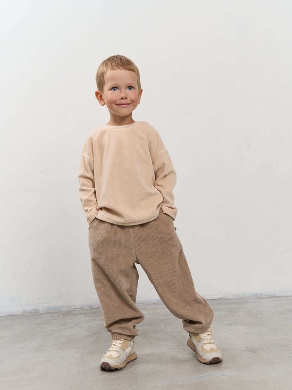 Брюки из трикотажного вельвета 