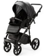 Детская коляска Adamex Nola Deluxe 3 в 1 N-SA02 (ЧЕРНАЯ КОЖА)